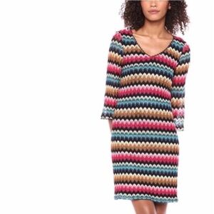 Trina Turk Chevron Zigzag Crochet Bell
Sleeve Sheath Mini Dress 10 Missoni style